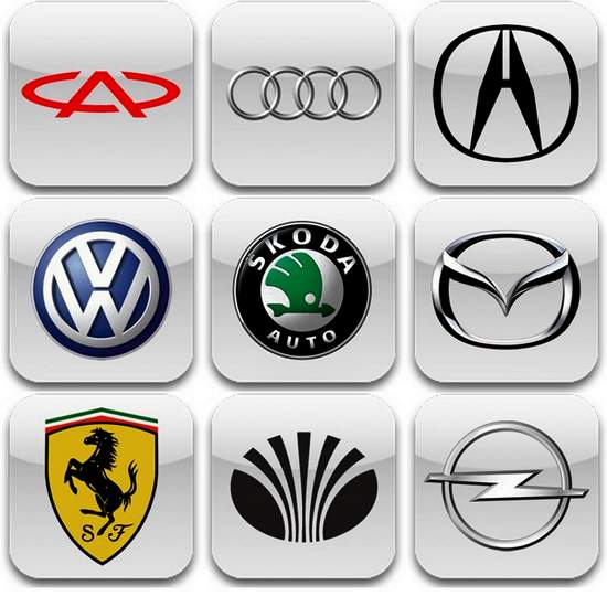 Набор иконок "Автомобильные бренды"