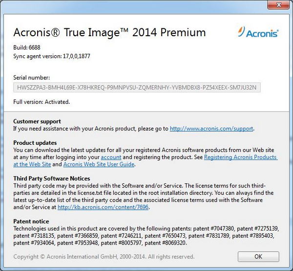 Acronis True Image 2014 Standard / Premium 17 Build 6688 + BootCD