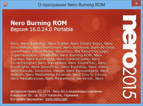 Portable Nero Burning ROM & Nero Express 2015 16.0.24.0