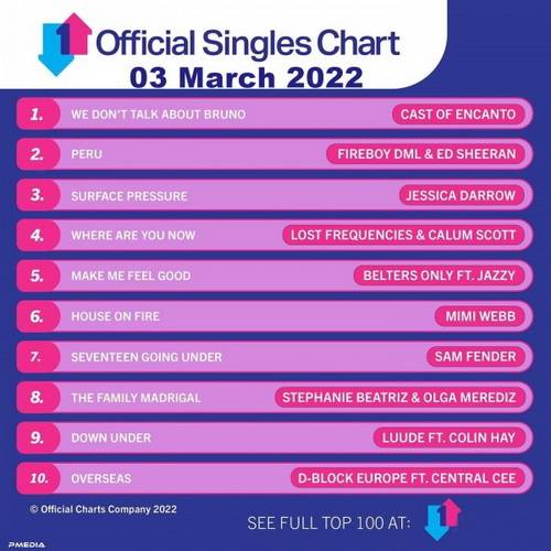 The Official UK Top 100 Singles Chart (03 March 2022) 2022