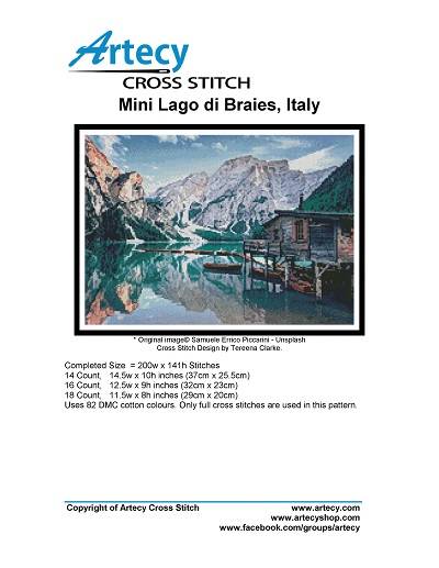 Artecy Cross Stitch - Mini Lago di Braies, Italy