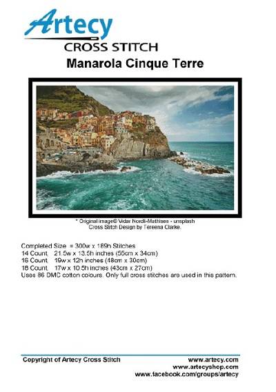 Artecy Cross Stitch - Manarola Cinque Terre