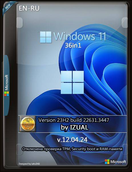 Windows 11 23h2 22631.3447 AIO 36in1 (x64) by IZUALISHCHE (v12.04.24) (En/Ru/2024)